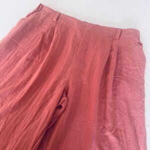 Halara Womens 2X Reg Wide Leg Pleated Trousers Terracotta Rose Rayon Blend NWT